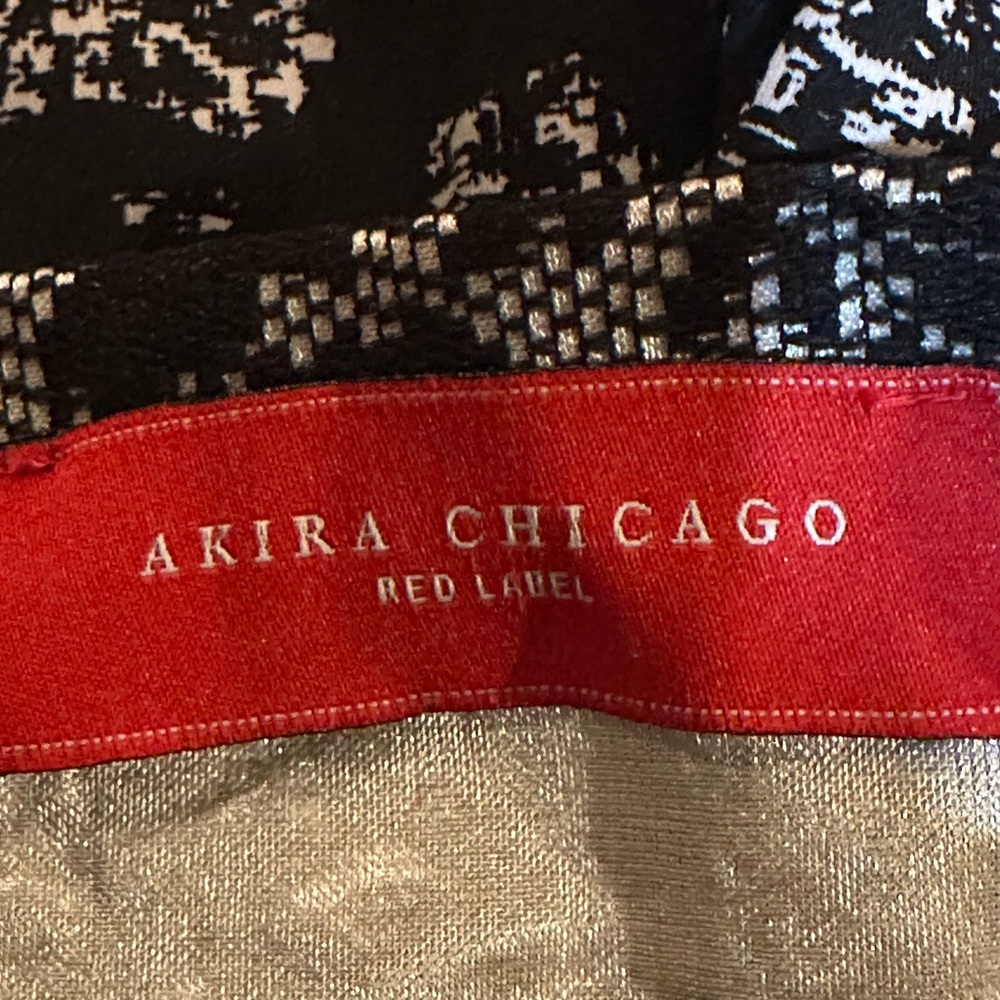 AKIRA Chicago Red Label Black and White Pencil Skirt Knee-Length Cocktail - Picture 3 of 4